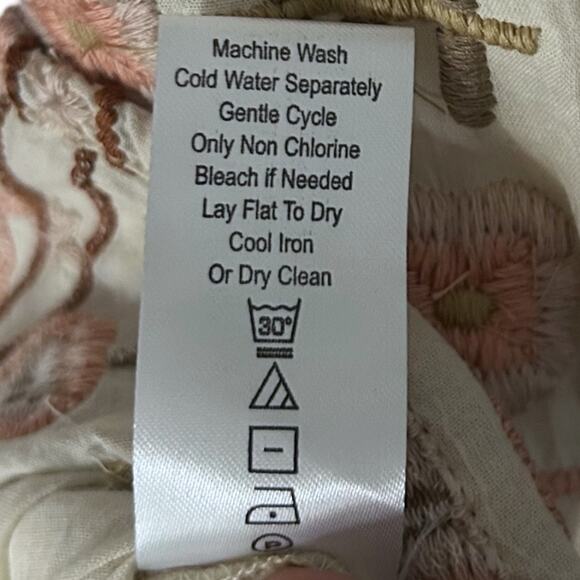 Kyla Seo Rue Midi Dress Women’s Small Cotton Poplin Embroidered Cream Blue NEW - Picture 7 of 7